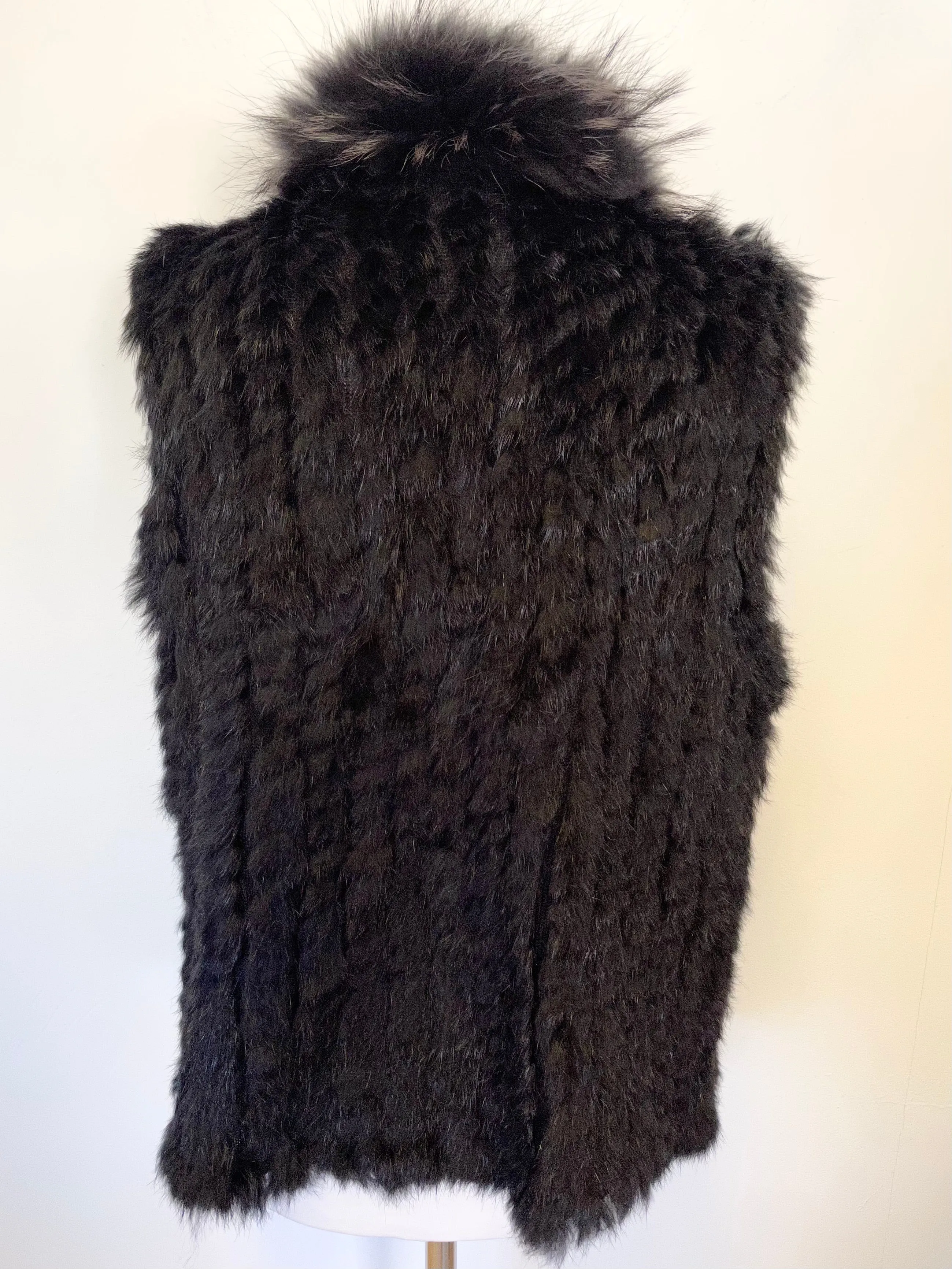 BRAND NEW JAYLEY COLLECTION BLACK FOX & CONEY FUR GILET ONE SIZE