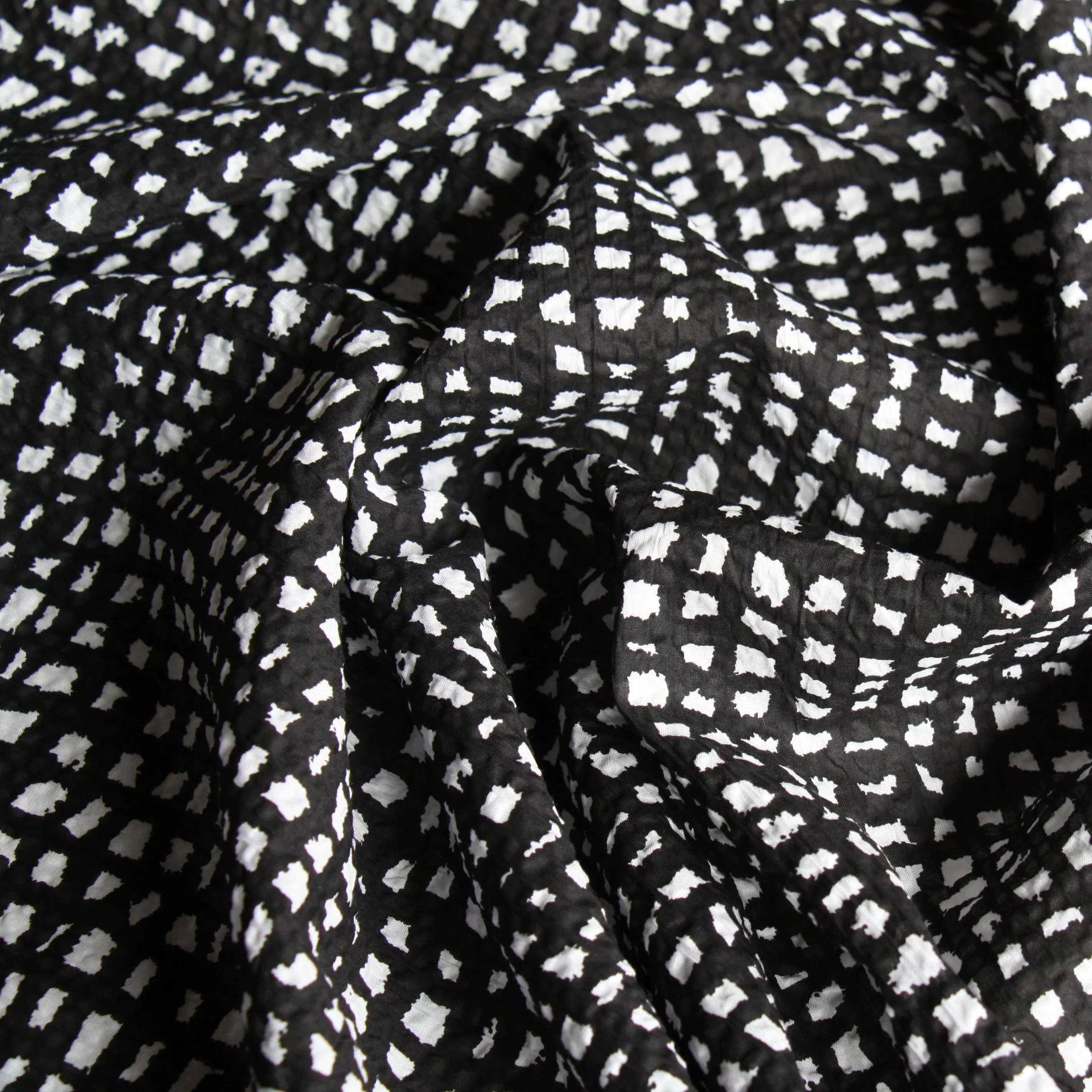 Caged Black Seersucker (PRE-ORDER)
