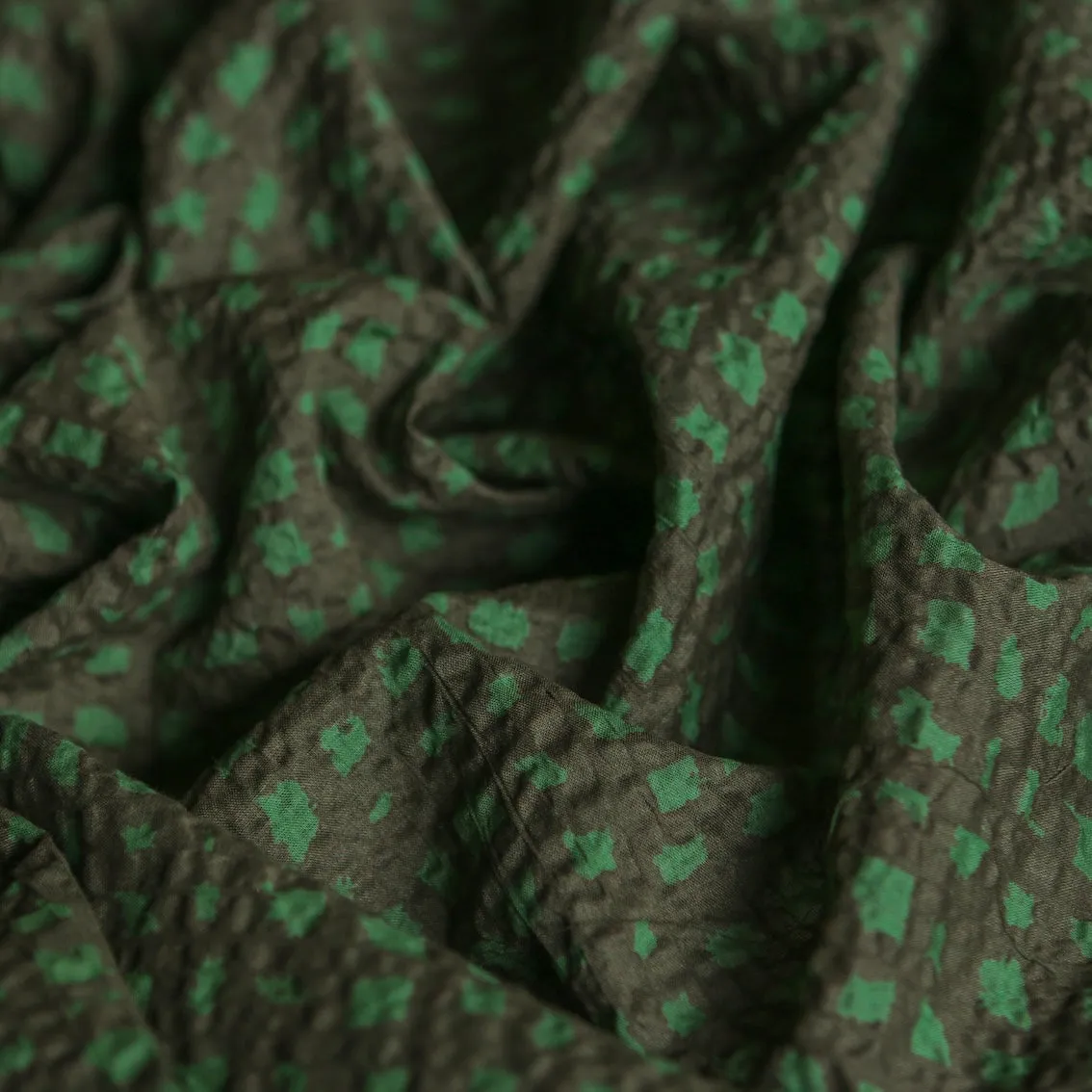 Caged Green Seersucker (PRE-ORDER)