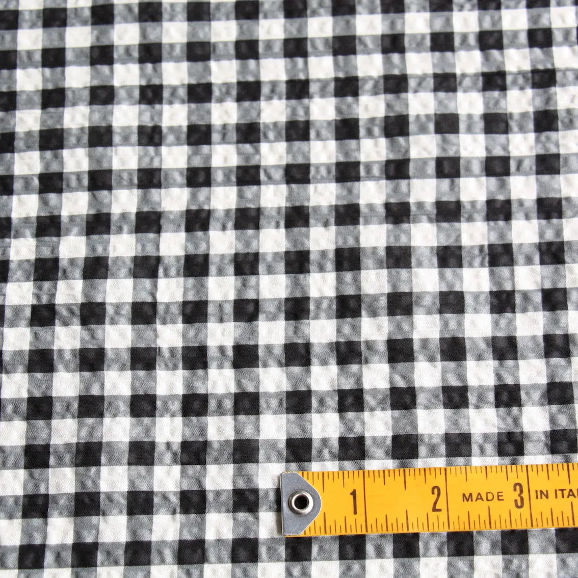 Charcoal Check Ivory Seersucker