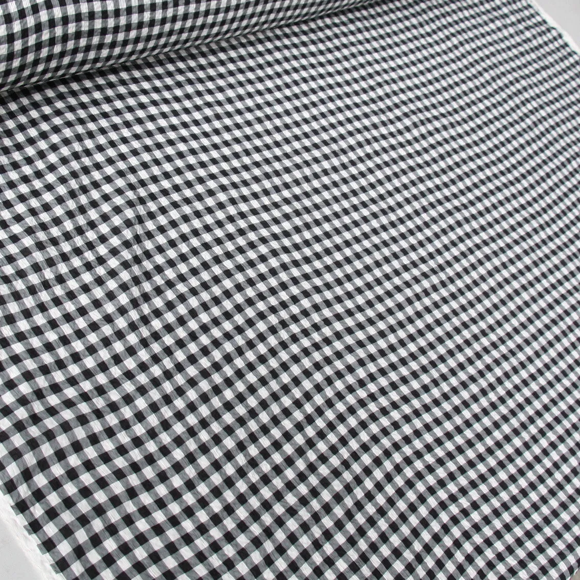 Charcoal Check Ivory Seersucker