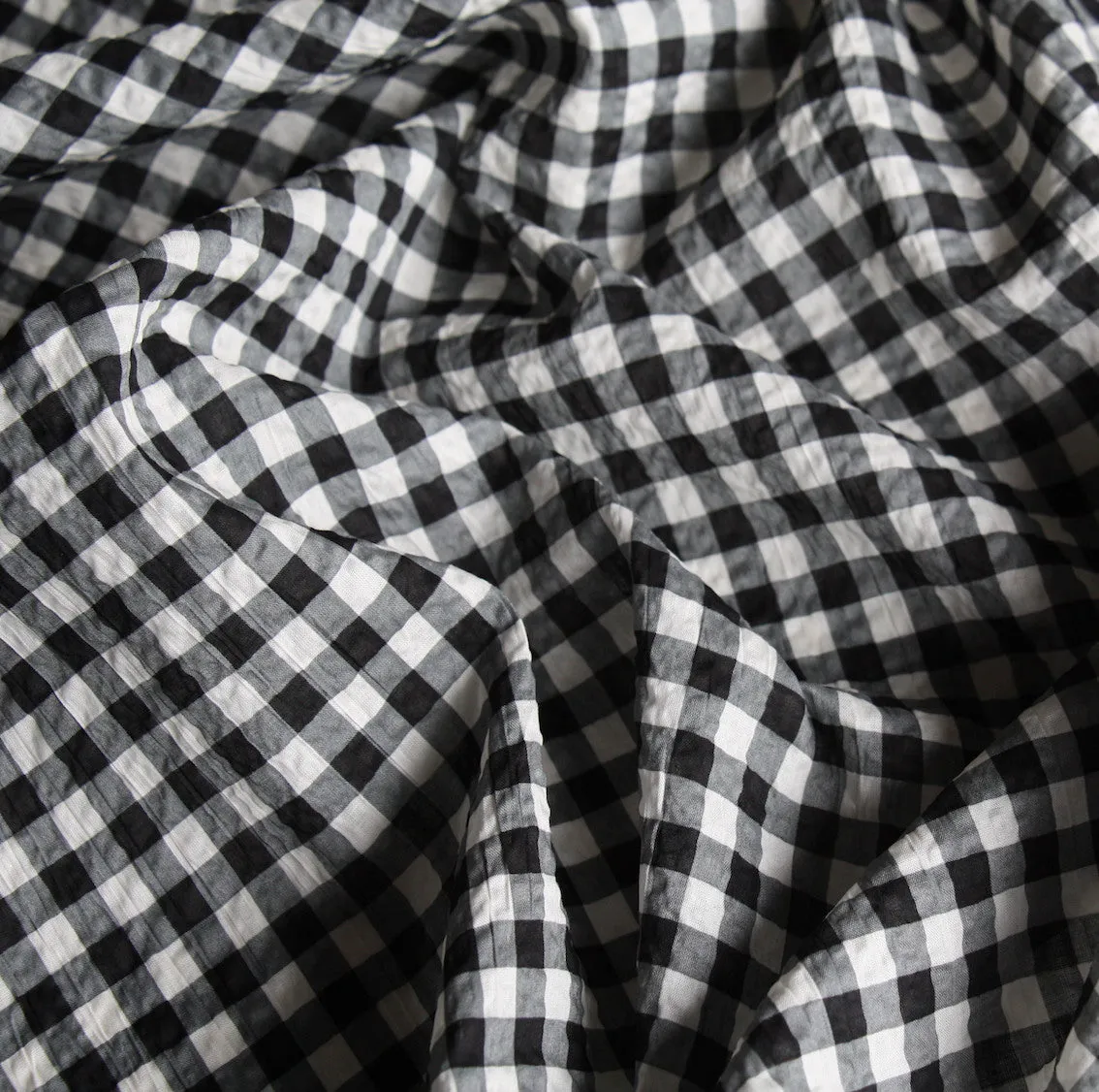 Charcoal Check Ivory Seersucker