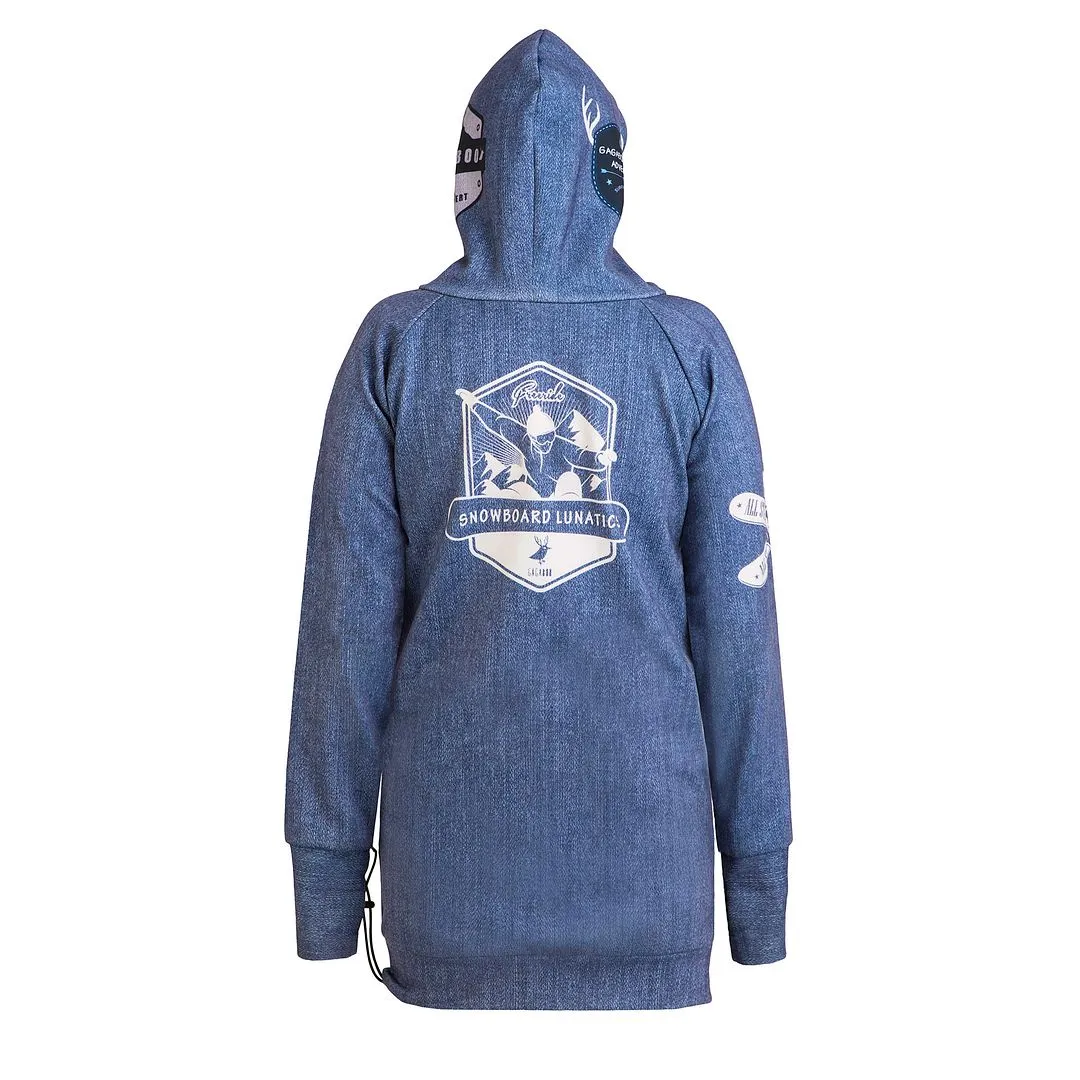Denim men's snowboard hoodie - water repellent GAGABOO