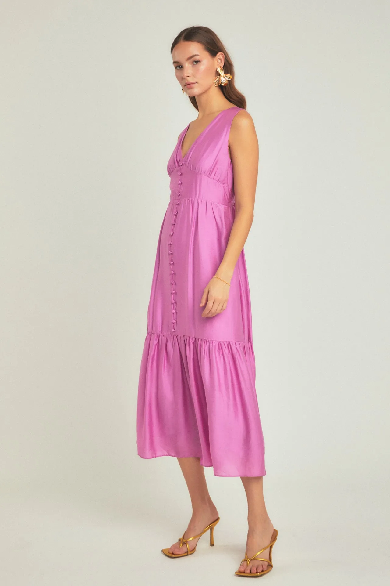 Front Button Dress with Back Bow