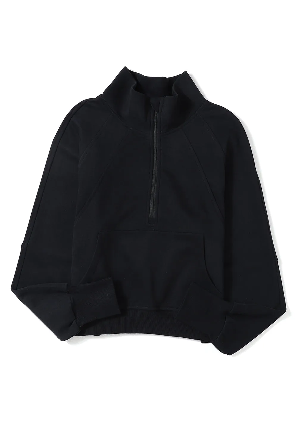Half Zip Thumbhole Sleeve Sweatshirt - 8 Colors