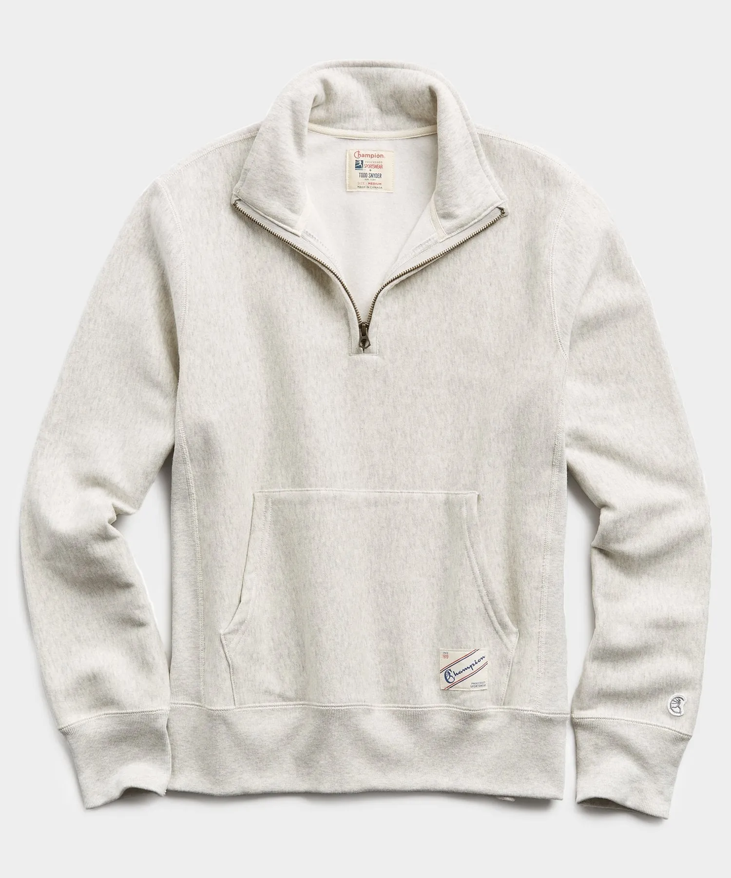 Heavyweight Quarter Zip Sweatshirt in Eggshell Mix