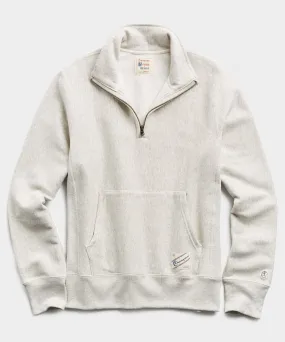 Heavyweight Quarter Zip Sweatshirt in Eggshell Mix