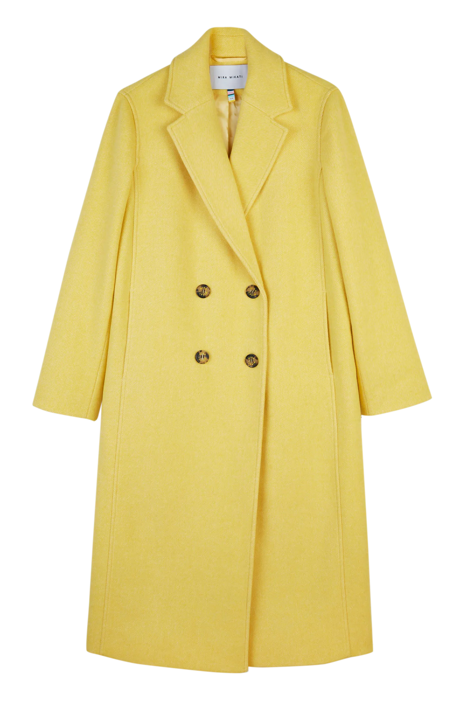 Pale Yellow Double Breasted Coat