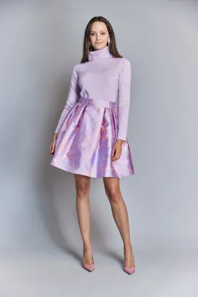 Silk Floral Charlotte Skirt in Purple