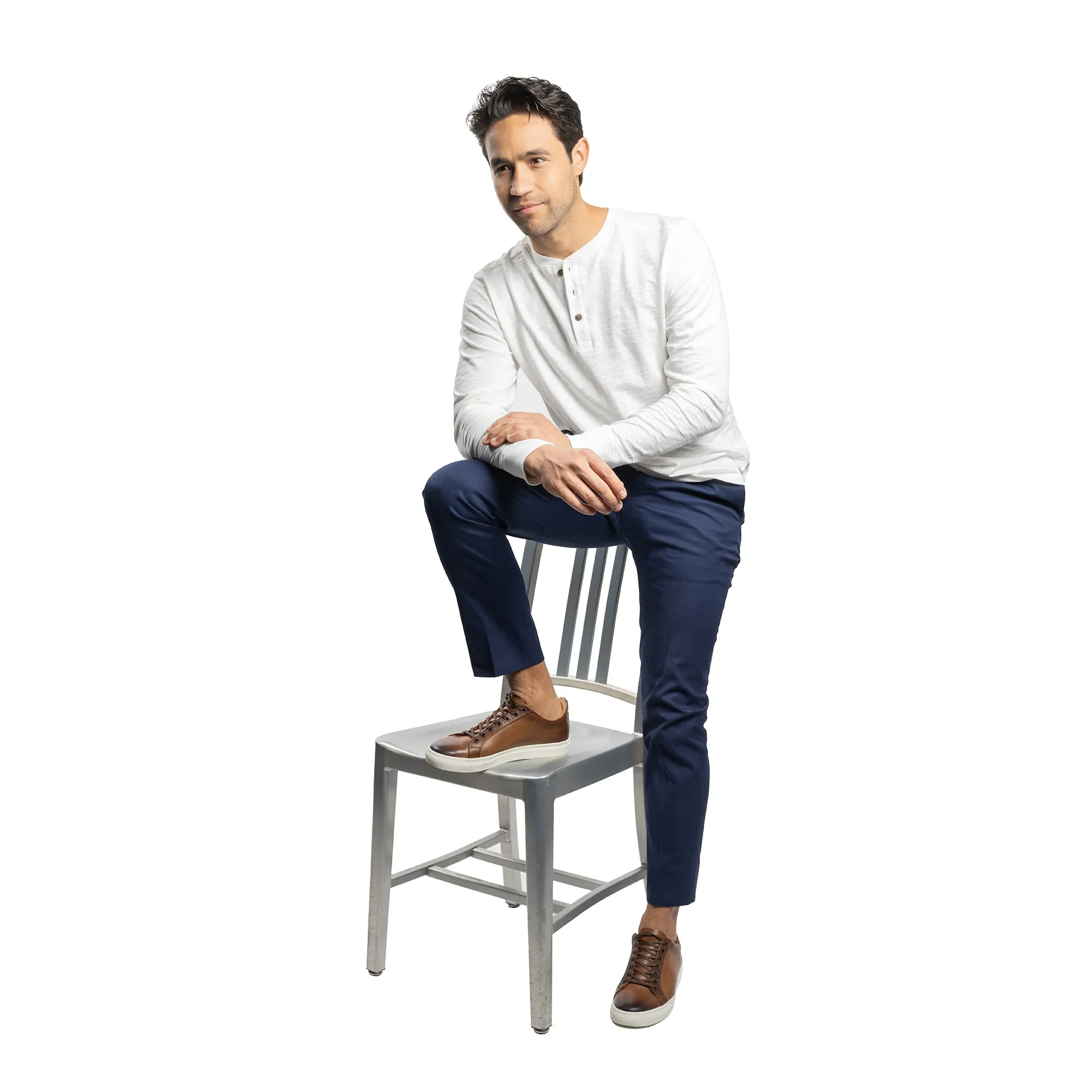 Stretch Cotton Trousers - Navy